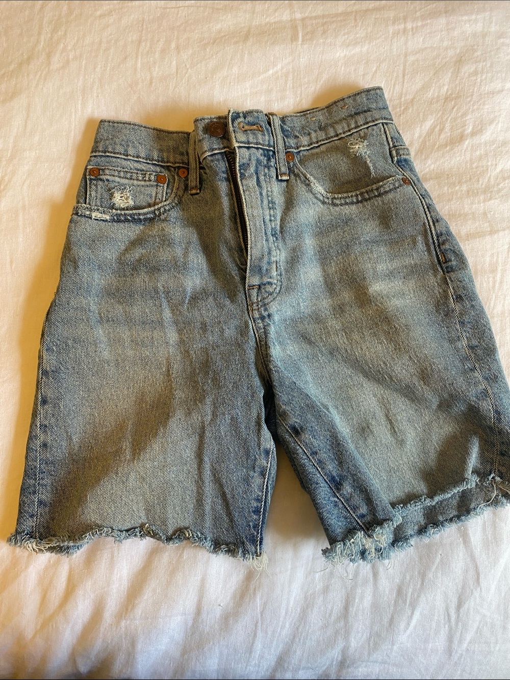 Madewell High Rise Denim Mid Length Shorts